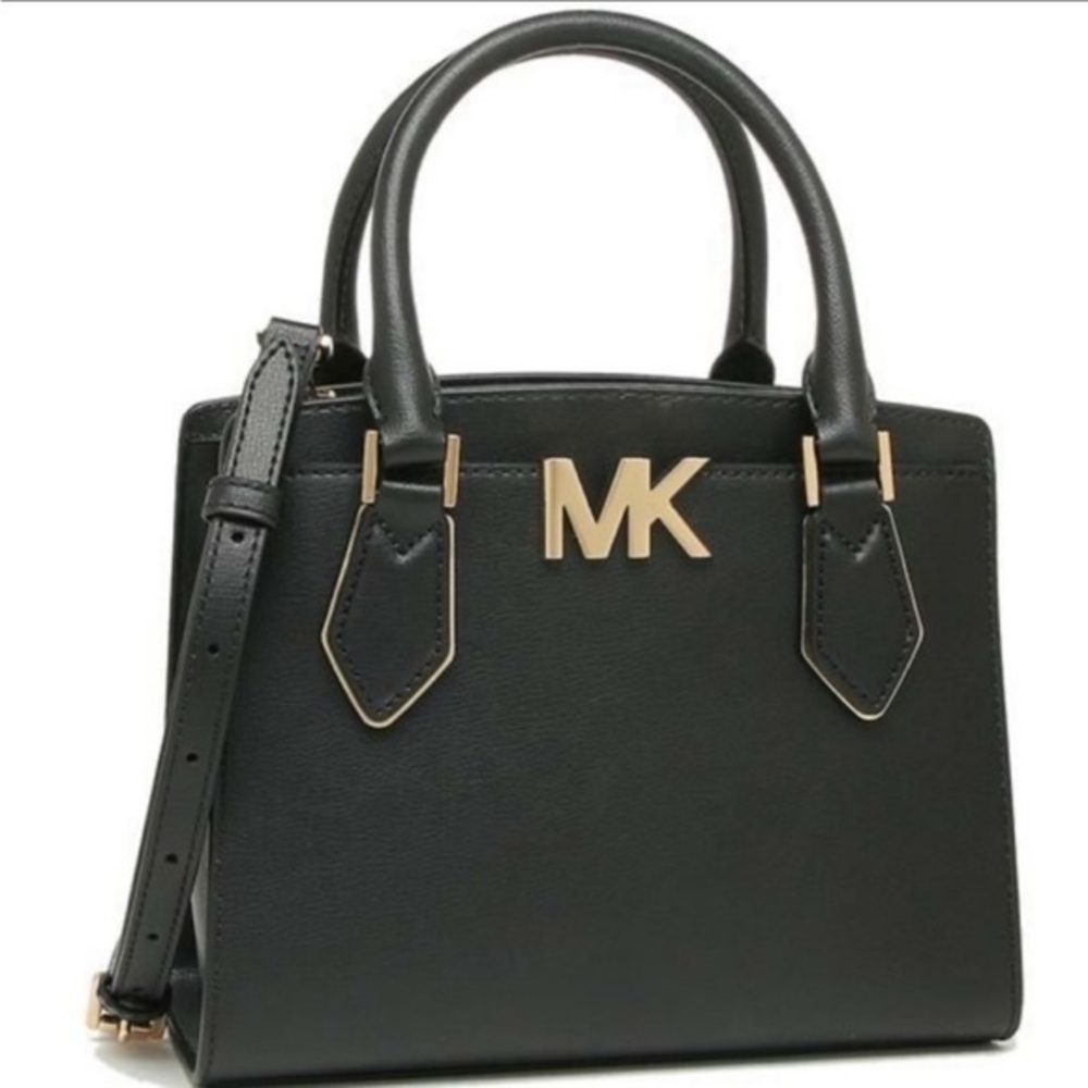Michael Kors Mott Small Satchel Crossbody Black - Picture 1 of 12